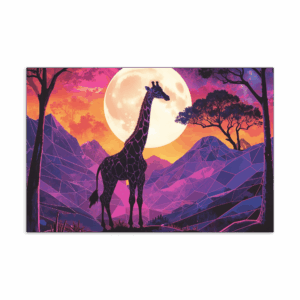 'Full Moon, Valley, Giraffe 03' postcard