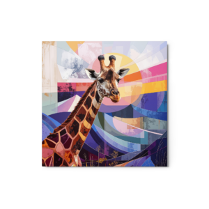 'Giraffe Abstract 03' glossy metal art print