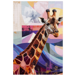 'Giraffe Abstract 03' jigsaw puzzle with tin