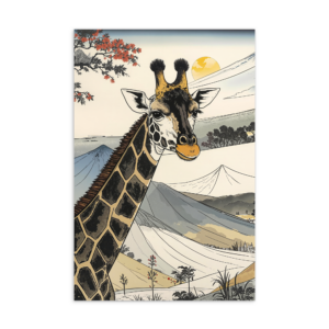 'Giraffe are Big in Japan' postcard