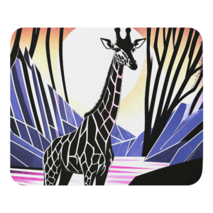 'Giraffe in Black and Pastel 01' mouse pad
