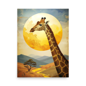 'Giraffe, Sun, Desert 01' art print
