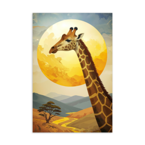 'Giraffe, Sun, Desert 01' postcard
