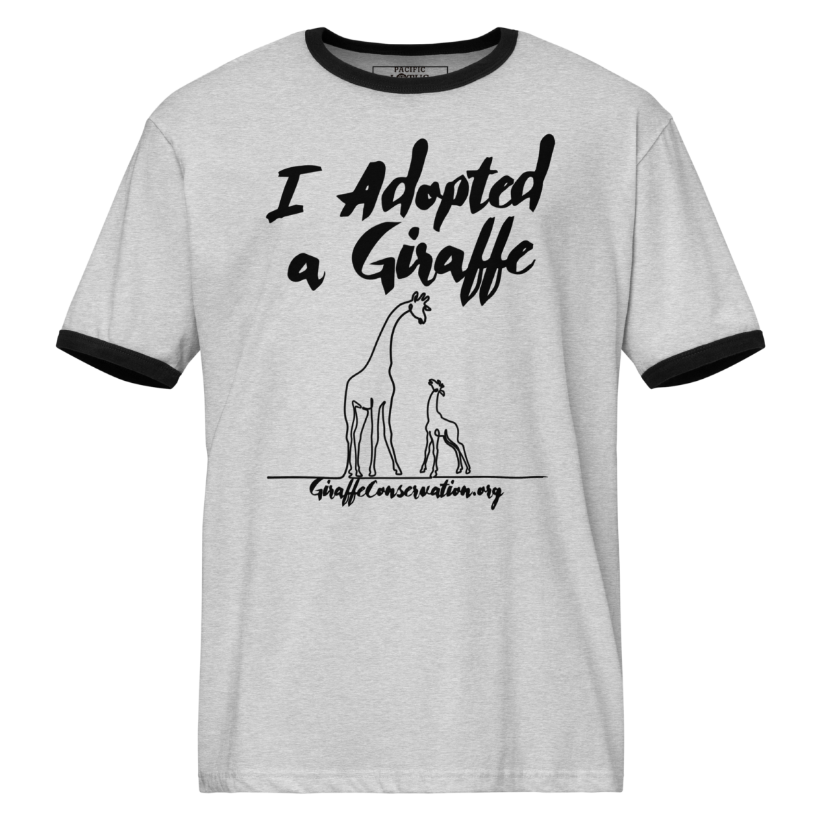 'I Adopted a Giraffe Doodle' ringer tee