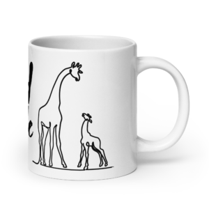 'I Saved a Giraffe Doodle' ceramic mug