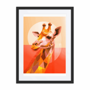 'World Giraffe Day 2026' framed art print with mat